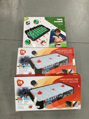 3 X ENTERTAINMENT SETS OF VARIOUS MODELS INCLUDING AIR HOCKEY SET.