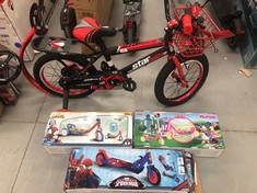 4 X CHILDREN'S ITEMS INCLUDING BICYCLE AND SCOOTERS.