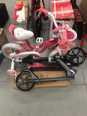 4 X CHILDREN'S ITEMS INCLUDING BICYCLE AND SCOOTERS.