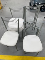 6 X GREY AND WHITE KITCHEN CHAIRS (UNASSEMBLED SEAT).