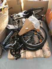 PALLET OF BROKEN FOLDING BIKES.