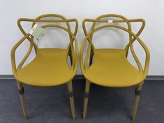 2 X YELLOW KARTELL MASTERS CHAIRS (ONE IS BROKEN).