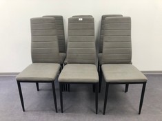 6 X GREY DINING CHAIRS .