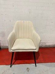 BEIGE FABRIC CHAIR X2