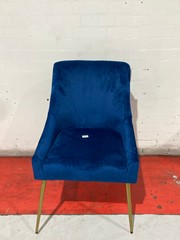 ROYAL BLUE SUEDE CHAIR