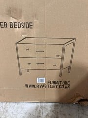 RVA ANTIQUE GLASS 2 DRAWER BEDSIDE RRP £1000