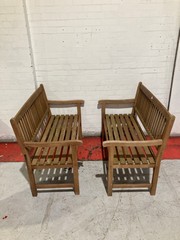 2X JOHN LEWIS LAVENHAM 3 SEATER EUCALYPTUS WOOD GARDEN BENCH (003334965) RRP £450