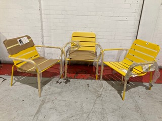 JOHN LEWIS 3 X METAL LOUNGE CHAIRS YELLOW RRP £129