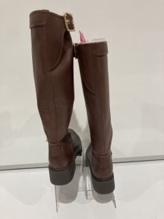 COACH LILLI LEATHER KNEE HIGH SIZE 6.5 WALNUT BOOTS RRP £105