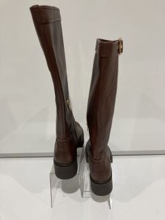 COACH LILLI LEATHER KNEE HIGH SIZE 8 WALNUT BOOTS RRP £105