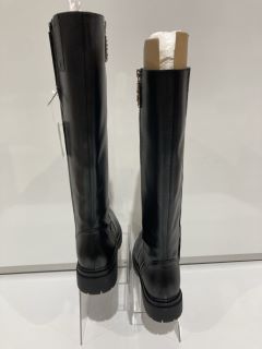 MICHAEL KORS REGAN LEATHER US SIZE 8 LONG BLACK BOOTS RRP £117