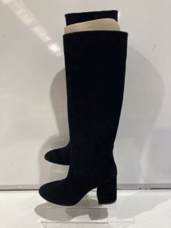 STUART WEITZMAN FLARE BLOCK 85 SUEDE KNEE HIGH SIZE 40 BLACK BOOTS RRP £238