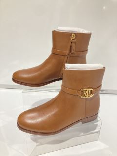 RALPH LAUREN BRIELA- BO-BTE POLO TAN BOOTS SIZE UK 3 RRP £229