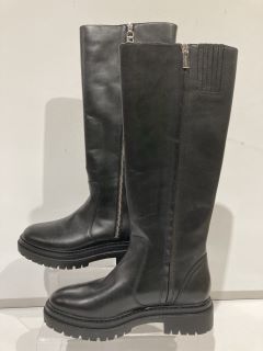 MICHAEL KORS REGAN LEATHER US SIZE 8.5 LONG BLACK BOOTS RRP £117