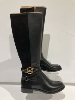 MICHAEL KORS RORY LEATHER US SIZE 6.5 KNEEHIGH BLACK BOOTS RRP £320