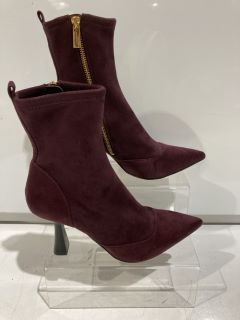 MICHAEL KORS CLARA MID STRETCH SUEDE US SIZE 8.5 MERLOT BOOTS RRP £245