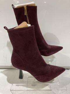 MICHAEL KORS CLARA MID STRETCH SUEDE US SIZE 9.5 MERLOT BOOTS RRP £245