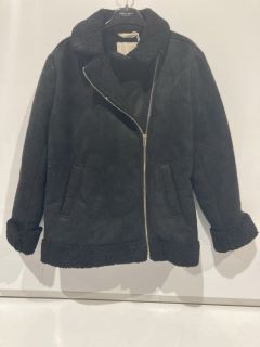 2 X JOHN LEWIS SHEARLING COAT BLACK SIZE 12 YEARS