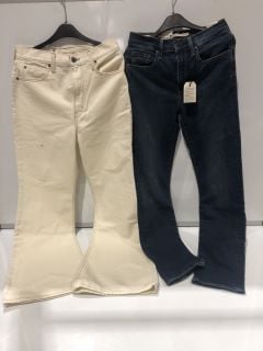 QTY OF ASSORTED ITEMS TO INCLUDE LEVIS 724 HIGH-RISE SLIM STRAIGHT JEANS SIZE 27