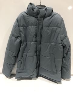 QTY OF JOHN LEWIS RIPSTOP HOODED PUFFER COAT GREY SIZE M