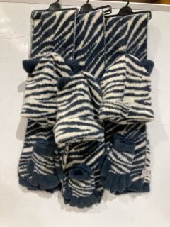 QTY OF JOHN LEWIS CLOTHING TO INCLUDE ZEBRA HAT GLOVES & SCARF SET SIZE 6-8 YEARS