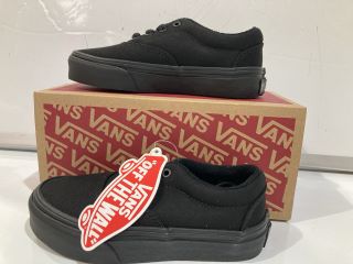 VANS OFF THE WALL DOHENY CANVAS BLACK/BLACK CHILDRENS UK SIZE 10