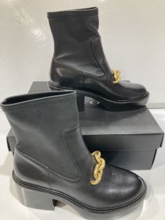 COACH KENNA BLACK LEATHER BOOTS SIZE UK 6 RRP£175