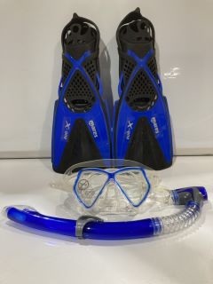 QTY OF ITEMS TO INCLUDE MARES AQUAZONE YOUTH KID BLACK BLUE SIZE XS TOTAL RRP £150.00