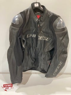 RACING 4 LEATHER MOTORCYCLE SPORT JACKET DAINESE BLACK/GREY SIZE 56 TOTAL RRP £475.00