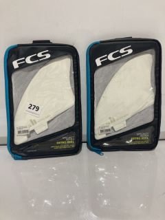 QTY OF FCS II RETRO KEEL PG WHITE RETAIL FINS RRP £180