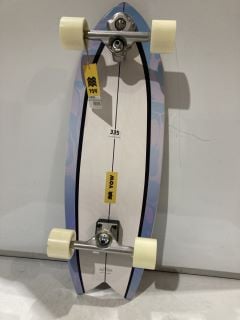 COXO 31" YOW SURF SKATEBOARD FISHTAIL DESIGN BLACK/WHITE TOTAL RRP £253