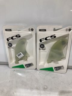 QTY OF ITEMS TO INCLUDE FCS GL NATURAL GLASS FLEX SIDE FIN SET SIZE X- SMALL TOTAL RRP £80