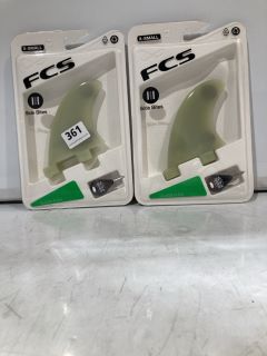 QTY OF ITEMS TO INCLUDE FCS GL NATURAL GLASS FLEX SIDE FIN SET SIZE X- SMALL TOTAL RRP £80