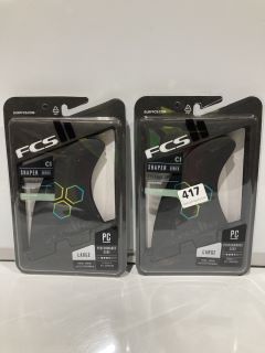 QTY OF FCS II PC LARGE BLACK TRI RETAIL FINS RRP £80