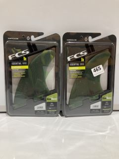 QTY OF FCS II CARVER NEO GLASS MEDIUM SAGE TRI FINS RRP £140