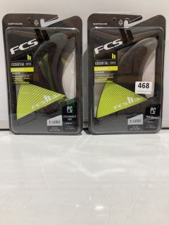 QTY OF FCS II CARVER PC LARGE ACID /BLACK TRI RETAIL FINS RRP £90