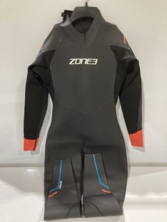 ZONE3 MENS WETSUIT BLACK/BLUE/ORANGE SIZE MEDIUM TOTAL RRP £130.00