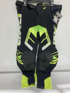 QTY OF ITEMS TO INCLUDE FXR REVO COMP MX PANT GLOW STICK SIZE 34 TOTAL RRP £150