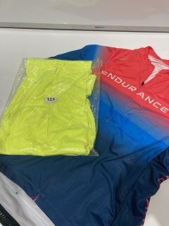 QTY OF CLOTHES INCLUDING ADIDAS NEON YELLOW TEE SMALL