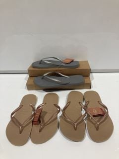 QTY OF FLIP FLOPS INCLUDING HAVAIANAS SLIM ROSE GOLD