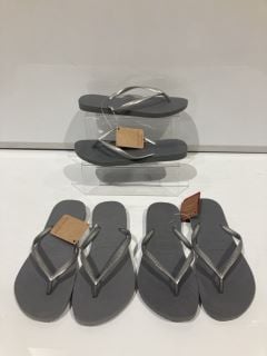 QTY OF FLIP FLOPS INCLUDING HAVAIANAS SLIM STEEL GREY