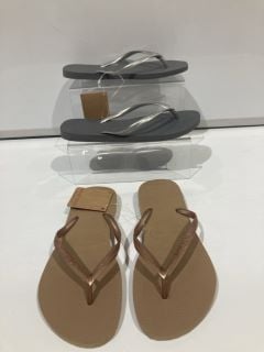 QTY OF FLIP FLOPS INCLUDING HAVAIANAS SLIM ROSE GOLD