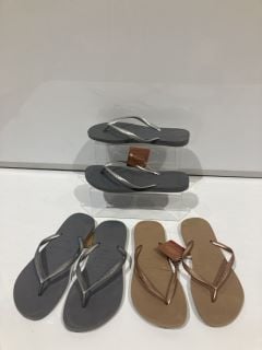 QTY OF FLIP FLOPS INCLUDING HAVAIANAS SLIM STEEL GREY