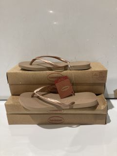 QTY OF FLIP FLOPS INCLUDING HAVAIANAS SLIM ROSE GOLD