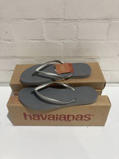 QTY OF FLIP FLOPS INCLUDING HAVAIANAS SLIM STEEL GREY