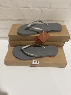 QTY OF FLIP FLOPS INCLUDING HAVAIANAS SLIM STEEL GREY