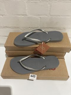 QTY OF FLIP FLOPS INCLUDING HAVAIANAS SLIM STEEL GREY