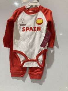 QTY OF CLOTHES INCLUDING FIFA WORLD CUP SPAIN UNIFORM 12MTH