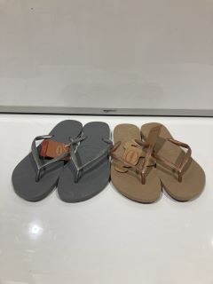 QTY OF FLIP FLOPS INCLUDING HAVAIANAS SLIM ROSE GOLD