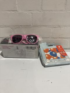 QTY OF ITEMS INCLUDING I MOUSTACHE YOU A QUESTION SUNGLASSES PINK